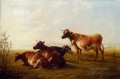 Cows In A Meadow farm animals cattle Thomas Sidney Cooper